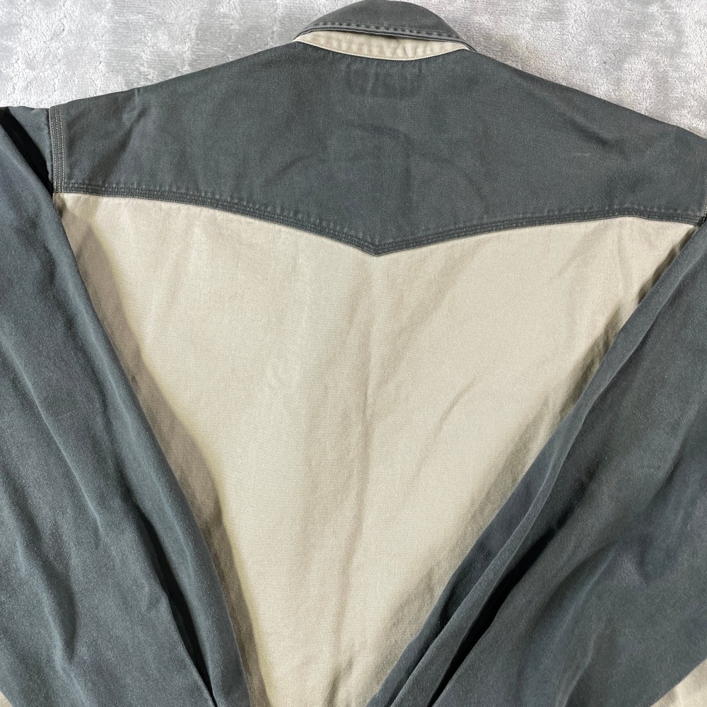 Carhartt Workwear Shirt Mens 2XL Tall Tan Heavy Western Pearl Snap Twill '09 - Picture 9 of 12
